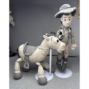 Woody & Bullseye Sheriff & Horse Plush Set Black & White 13" & 12"